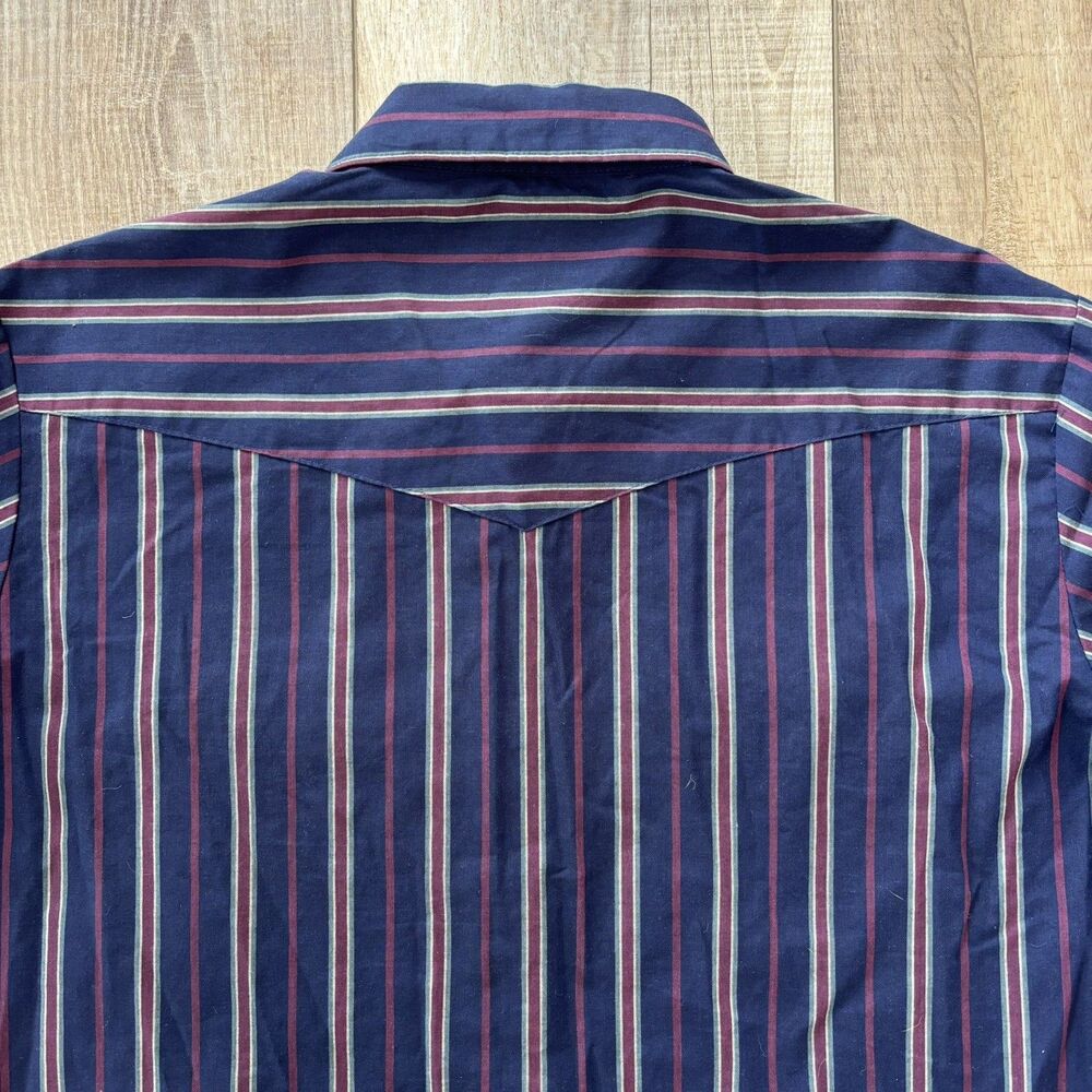 Wrangler Mens Pearl Snap Western Shirt Sz XL Rodeo Cowboy Ranch Festival Stripe - Picture 7 of 10